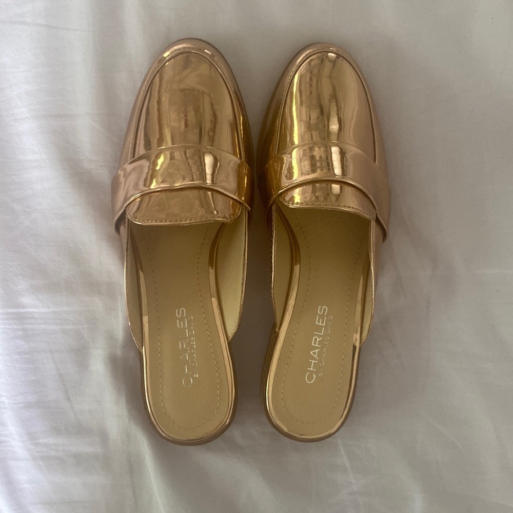 Charles David loafers rose gold